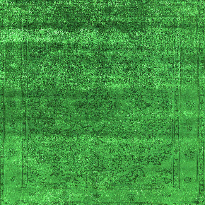 Square Oriental Green Industrial Rug, urb1042grn