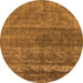 Round Oriental Orange Industrial Rug, urb1042org