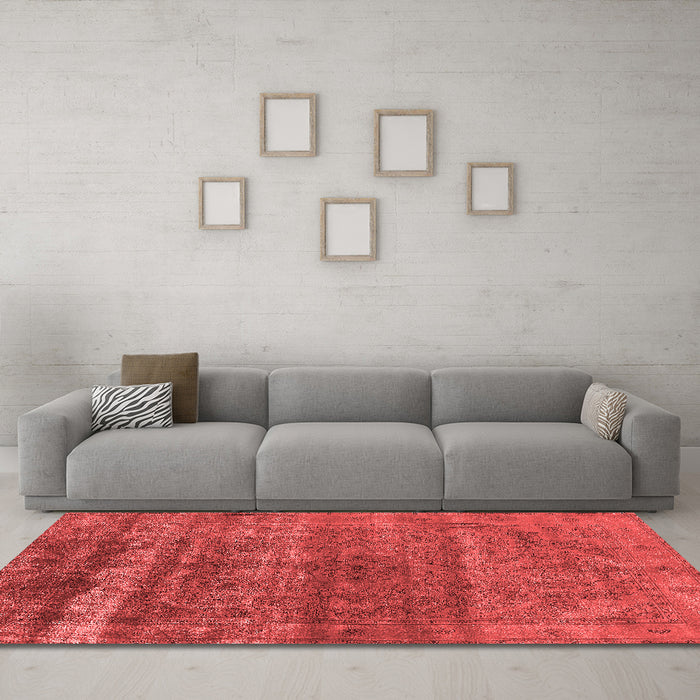 Industrial Red Washable Rugs