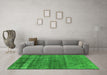 Machine Washable Oriental Green Industrial Area Rugs in a Living Room,, wshurb1042grn