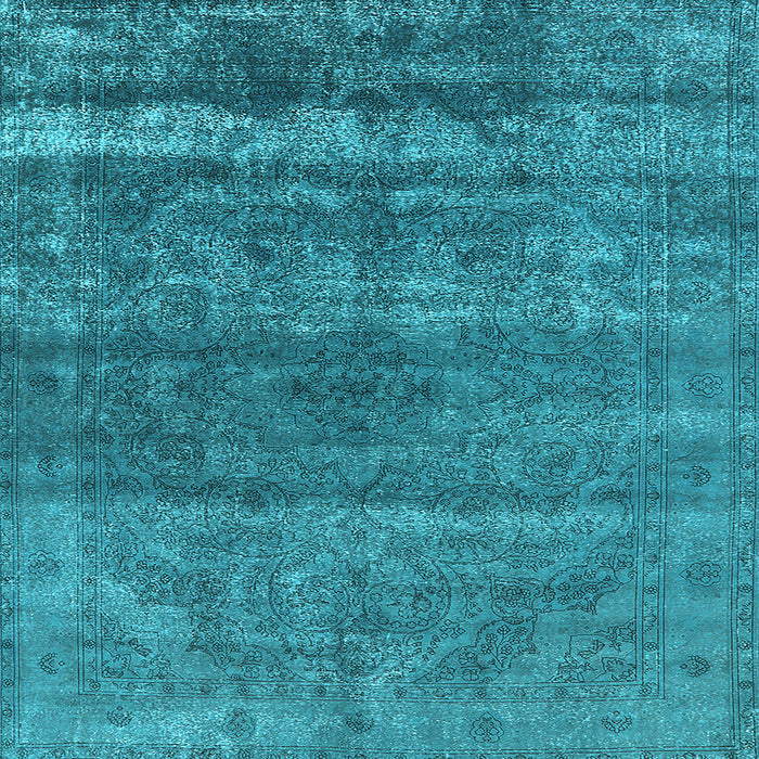 Square Machine Washable Oriental Light Blue Industrial Rug, wshurb1042lblu