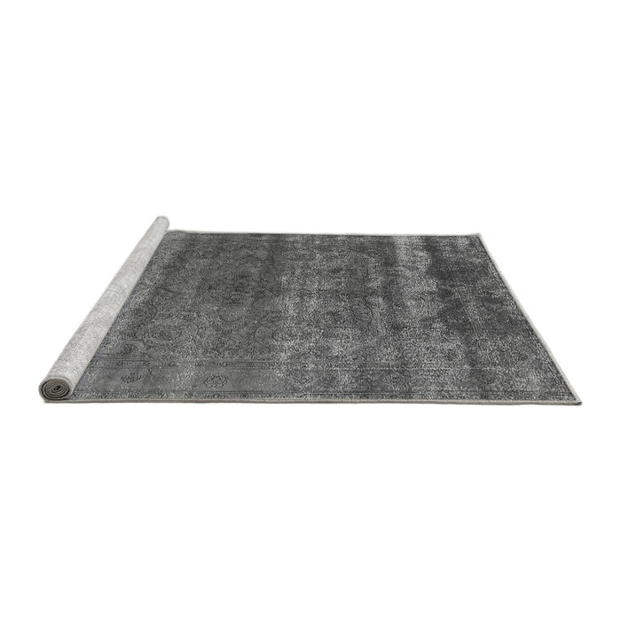Sideview of Machine Washable Oriental Gray Industrial Rug, wshurb1042gry