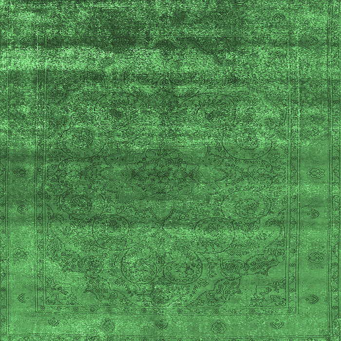 Square Machine Washable Oriental Emerald Green Industrial Area Rugs, wshurb1042emgrn
