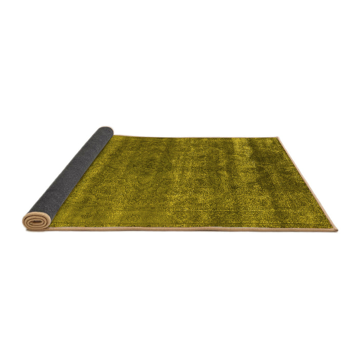 Sideview of Oriental Yellow Industrial Rug, urb1042yw