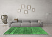 Machine Washable Oriental Emerald Green Industrial Area Rugs in a Living Room,, wshurb1042emgrn