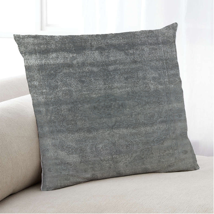 Lifestyle Image of Mid-Century Modern Urban Square Gunmetal Gray Throw Pillow, 18 inch by 18 inch, pwurb1042
