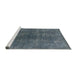 Sideview of Machine Washable Industrial Modern Slate Gray Rug, wshurb1043