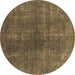 Round Oriental Brown Industrial Rug, urb1043brn