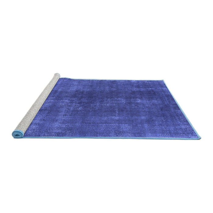 Sideview of Machine Washable Oriental Blue Industrial Rug, wshurb1043blu