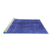 Sideview of Machine Washable Oriental Blue Industrial Rug, wshurb1043blu