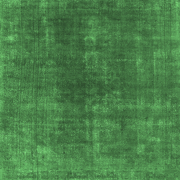Square Machine Washable Oriental Emerald Green Industrial Area Rugs, wshurb1043emgrn