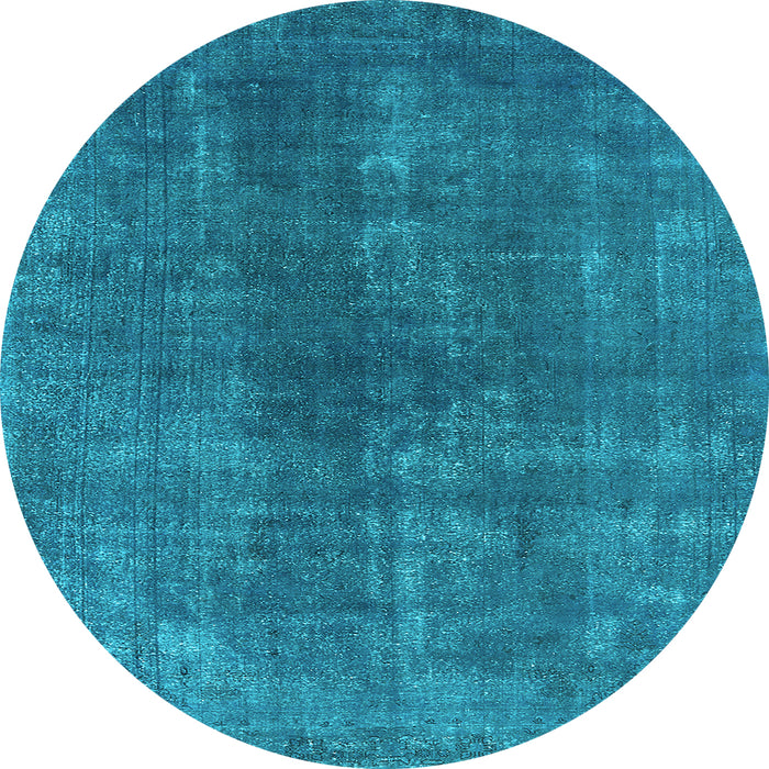 Round Machine Washable Oriental Light Blue Industrial Rug, wshurb1043lblu