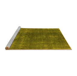 Sideview of Machine Washable Oriental Yellow Industrial Rug, wshurb1043yw