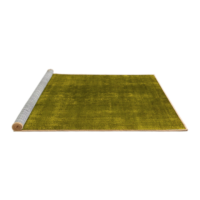 Sideview of Machine Washable Oriental Yellow Industrial Rug, wshurb1043yw