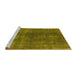 Sideview of Machine Washable Oriental Yellow Industrial Rug, wshurb1043yw