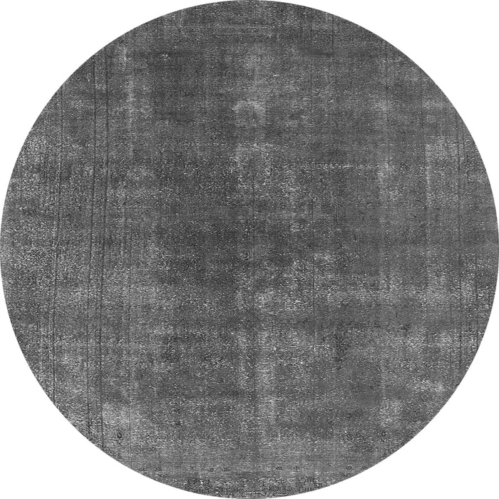Round Oriental Gray Industrial Rug, urb1043gry