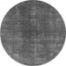 Round Oriental Gray Industrial Rug, urb1043gry