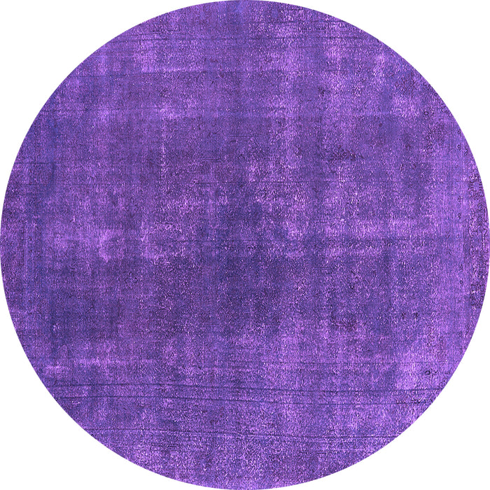 Round Oriental Purple Industrial Rug, urb1043pur