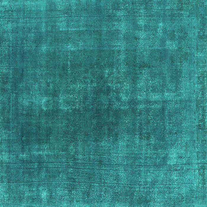 Square Oriental Turquoise Industrial Rug, urb1043turq