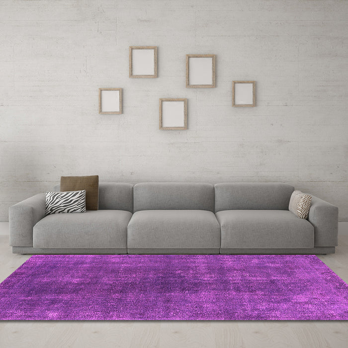 Machine Washable Oriental Pink Industrial Rug in a Living Room, wshurb1043pnk