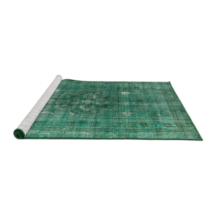 Sideview of Machine Washable Industrial Modern Sea Green Rug, wshurb1044