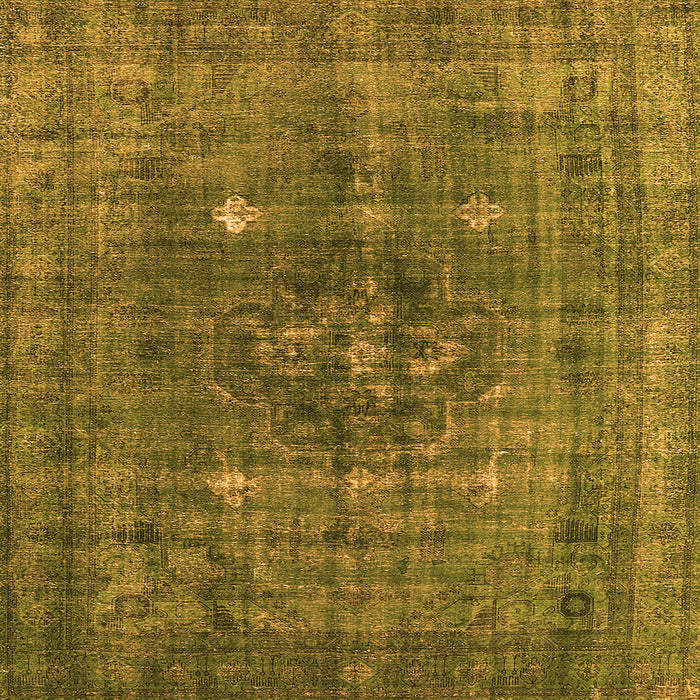 Square Machine Washable Oriental Orange Industrial Area Rugs, wshurb1044org