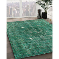 Mid-Century Modern Sea Green Oriental Rug, urb1044