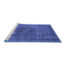 Sideview of Machine Washable Oriental Blue Industrial Rug, wshurb1044blu