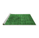 Sideview of Machine Washable Oriental Emerald Green Industrial Area Rugs, wshurb1044emgrn