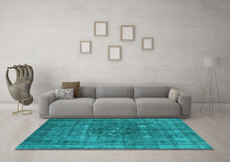 Machine Washable Oriental Light Blue Industrial Rug in a Living Room, wshurb1044lblu