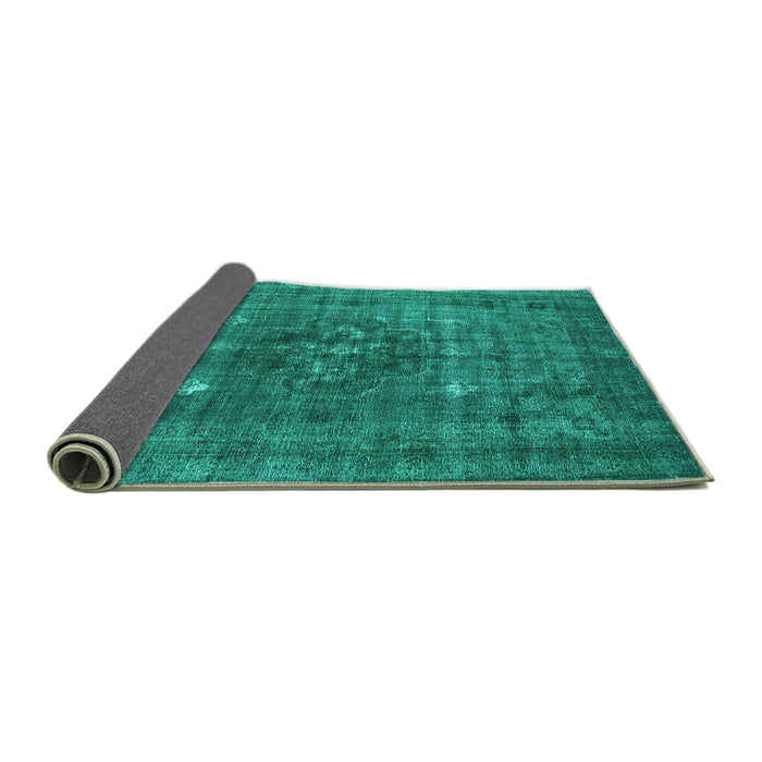 Sideview of Oriental Turquoise Industrial Rug, urb1044turq
