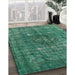 Machine Washable Industrial Modern Sea Green Rug in a Family Room, wshurb1044