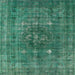 Square Mid-Century Modern Sea Green Oriental Rug, urb1044