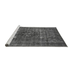 Sideview of Machine Washable Oriental Gray Industrial Rug, wshurb1044gry