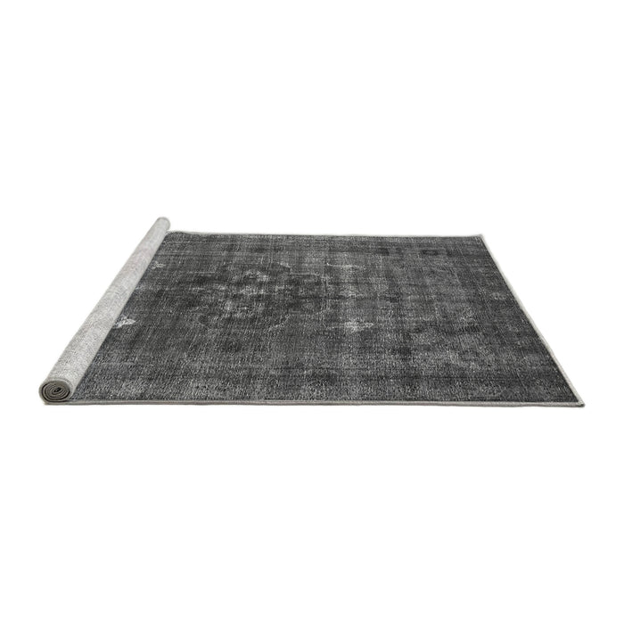 Sideview of Machine Washable Oriental Gray Industrial Rug, wshurb1044gry