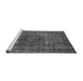 Sideview of Machine Washable Oriental Gray Industrial Rug, wshurb1044gry