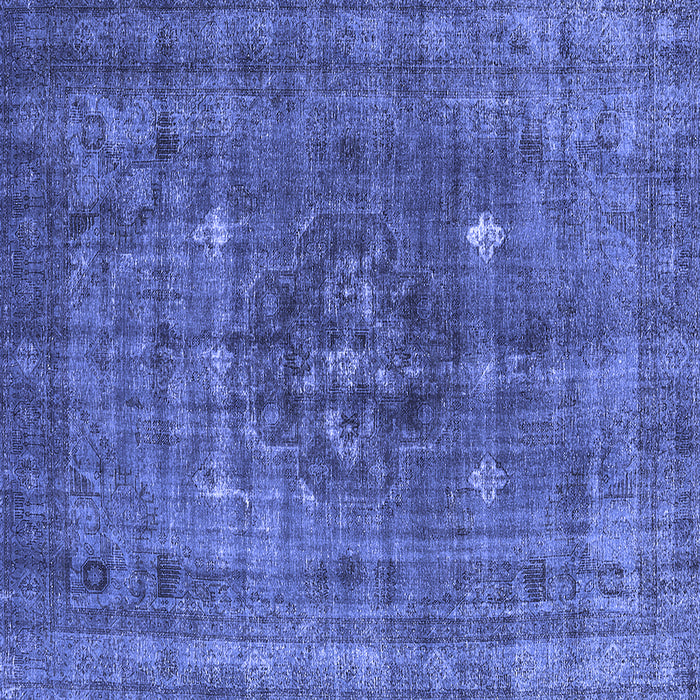 Square Oriental Blue Industrial Rug, urb1044blu