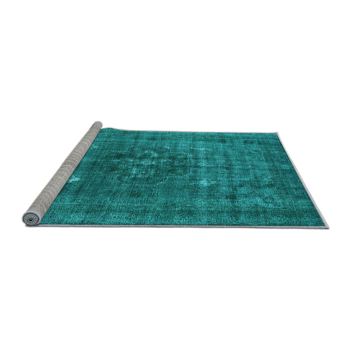 Sideview of Machine Washable Oriental Light Blue Industrial Rug, wshurb1044lblu