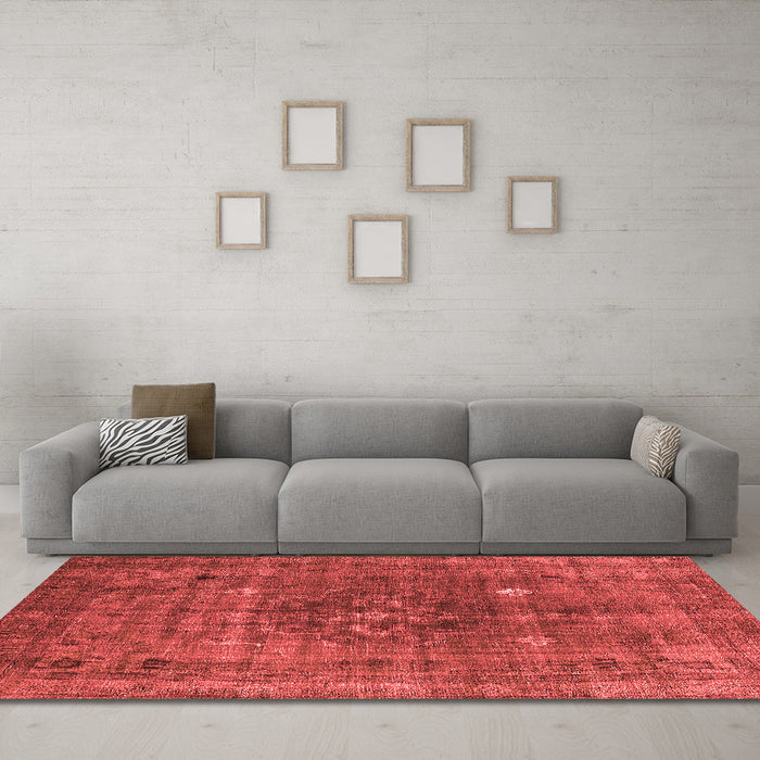 Industrial Red Washable Rugs