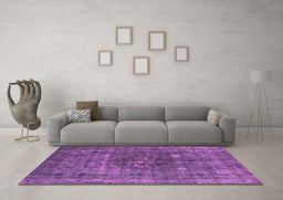 Machine Washable Oriental Pink Industrial Rug in a Living Room, wshurb1044pnk