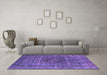 Machine Washable Oriental Purple Industrial Area Rugs in a Living Room, wshurb1044pur