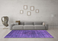 Machine Washable Oriental Purple Industrial Rug, wshurb1044pur