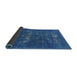 Sideview of Mid-Century Modern Blue Persian Rug, urb1045