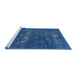 Sideview of Machine Washable Industrial Modern Blueberry Blue Rug, wshurb1045