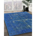 Machine Washable Industrial Modern Blueberry Blue Rug in a Family Room, wshurb1045