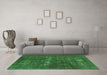 Machine Washable Persian Emerald Green Bohemian Area Rugs in a Living Room,, wshurb1045emgrn