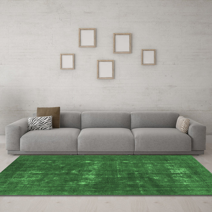 Machine Washable Persian Emerald Green Bohemian Area Rugs in a Living Room,, wshurb1045emgrn