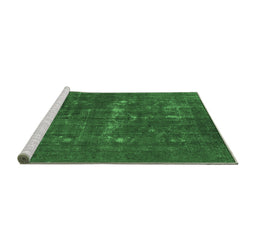 Sideview of Machine Washable Persian Emerald Green Bohemian Area Rugs, wshurb1045emgrn