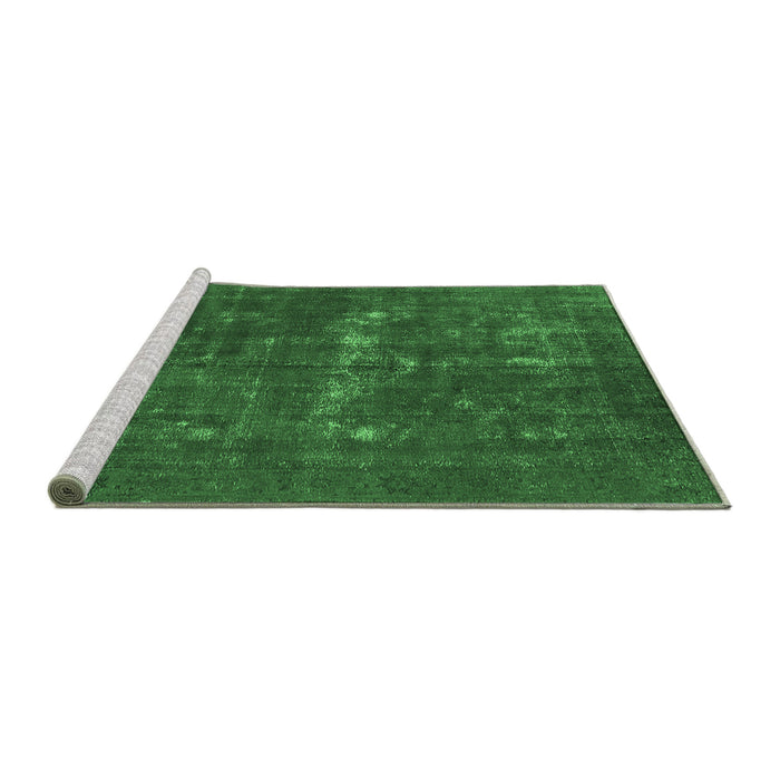 Sideview of Machine Washable Persian Emerald Green Bohemian Area Rugs, wshurb1045emgrn