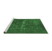 Sideview of Machine Washable Persian Emerald Green Bohemian Area Rugs, wshurb1045emgrn